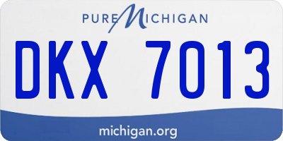 MI license plate DKX7013