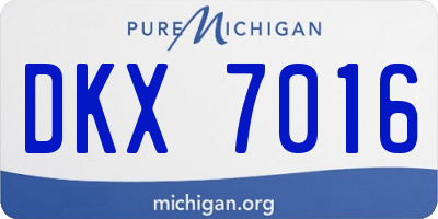 MI license plate DKX7016