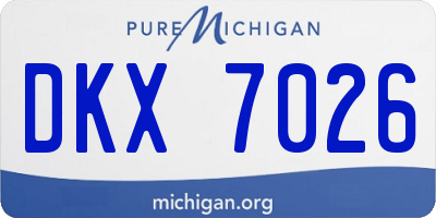 MI license plate DKX7026