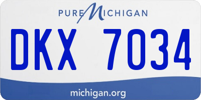 MI license plate DKX7034