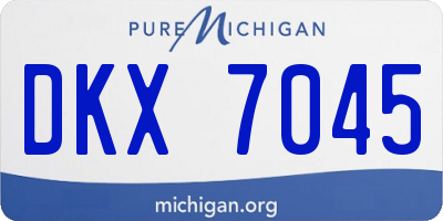MI license plate DKX7045