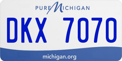 MI license plate DKX7070