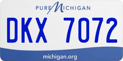 MI license plate DKX7072