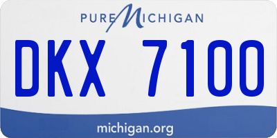 MI license plate DKX7100