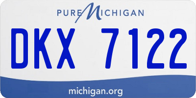 MI license plate DKX7122