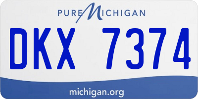 MI license plate DKX7374