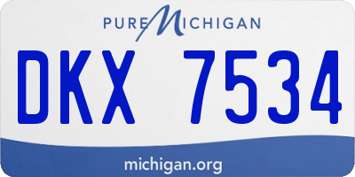 MI license plate DKX7534
