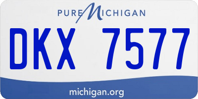 MI license plate DKX7577