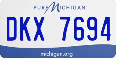 MI license plate DKX7694