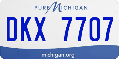 MI license plate DKX7707