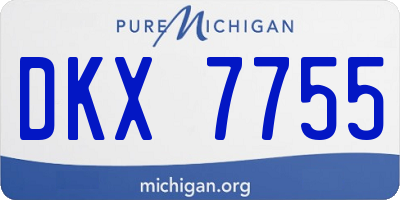 MI license plate DKX7755