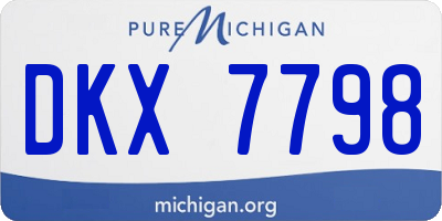 MI license plate DKX7798