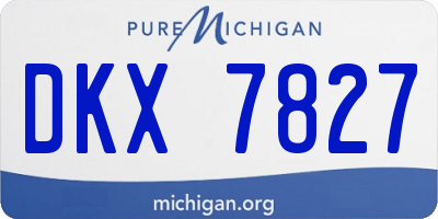 MI license plate DKX7827
