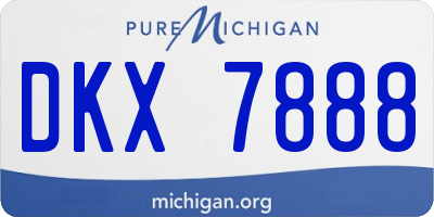 MI license plate DKX7888