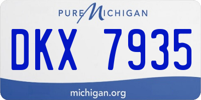MI license plate DKX7935