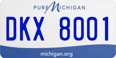 MI license plate DKX8001