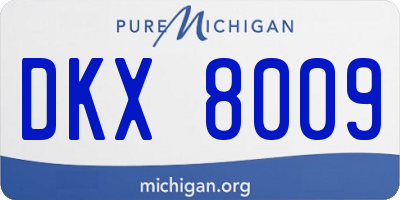 MI license plate DKX8009