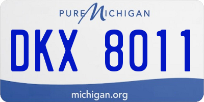 MI license plate DKX8011