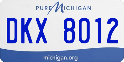 MI license plate DKX8012