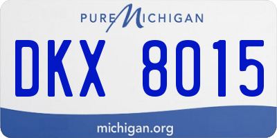 MI license plate DKX8015