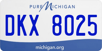 MI license plate DKX8025