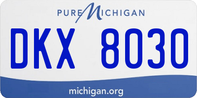 MI license plate DKX8030