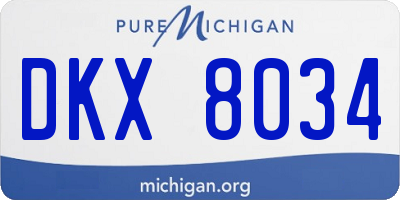 MI license plate DKX8034