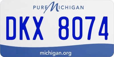 MI license plate DKX8074