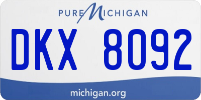 MI license plate DKX8092