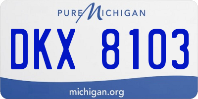 MI license plate DKX8103