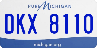 MI license plate DKX8110
