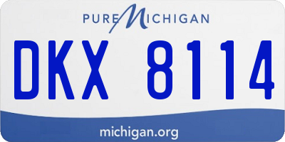 MI license plate DKX8114