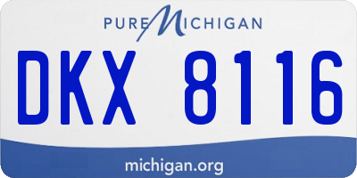 MI license plate DKX8116