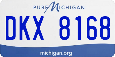 MI license plate DKX8168