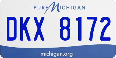 MI license plate DKX8172