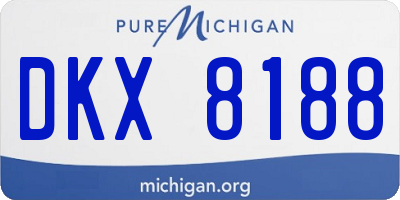 MI license plate DKX8188