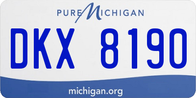 MI license plate DKX8190