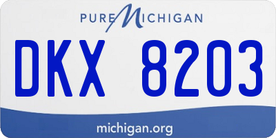 MI license plate DKX8203