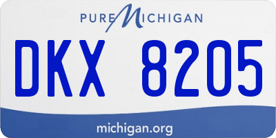 MI license plate DKX8205
