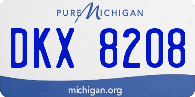 MI license plate DKX8208