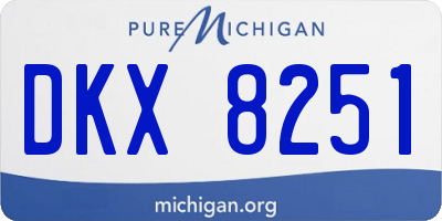 MI license plate DKX8251
