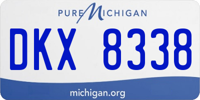 MI license plate DKX8338