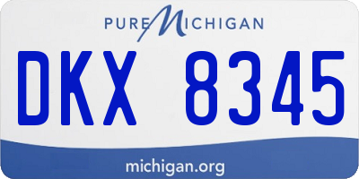 MI license plate DKX8345