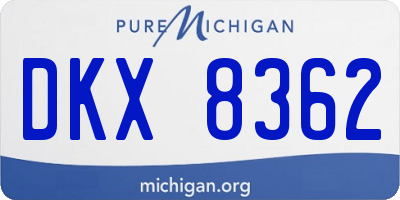 MI license plate DKX8362