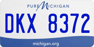 MI license plate DKX8372