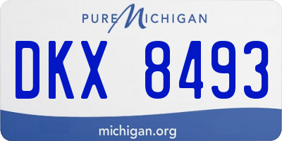 MI license plate DKX8493