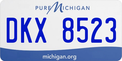 MI license plate DKX8523