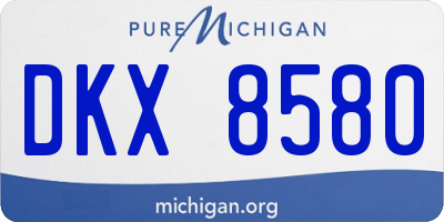 MI license plate DKX8580