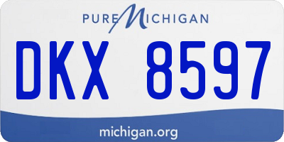 MI license plate DKX8597