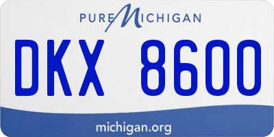 MI license plate DKX8600